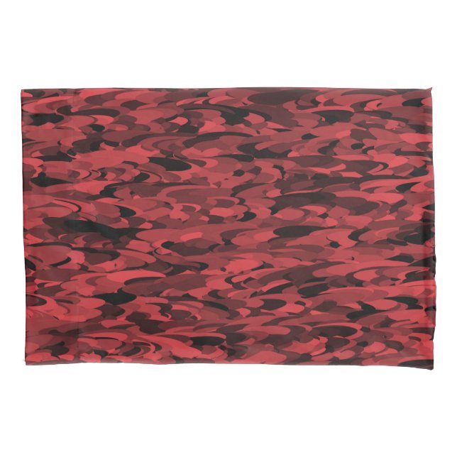 Abstract Pattern Red Black Pillow Case (Front-Left)