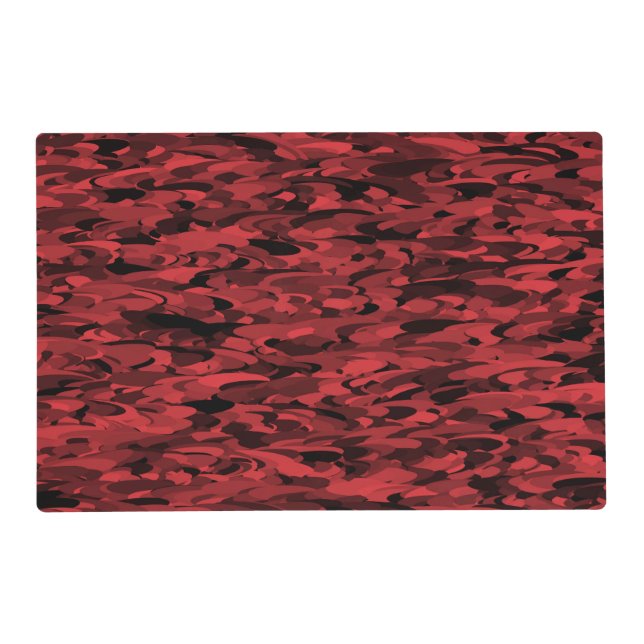 Abstract Pattern Red Black Placemat (Front)