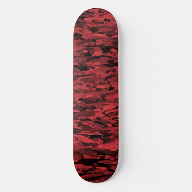 Abstract Pattern Red Black Skateboard (Front)
