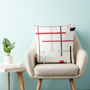 Abstract pattern - red throw pillow
