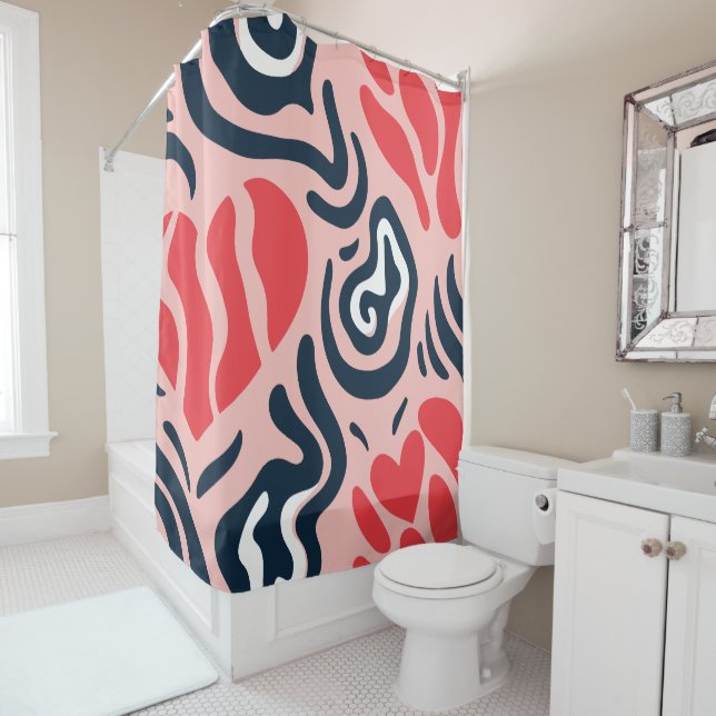 abstract pattern shower curtain (In Situ)
