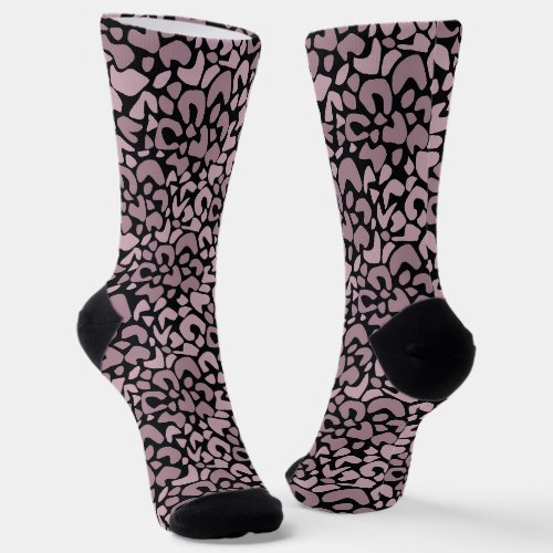 Abstract pattern spotted brown and beige socks