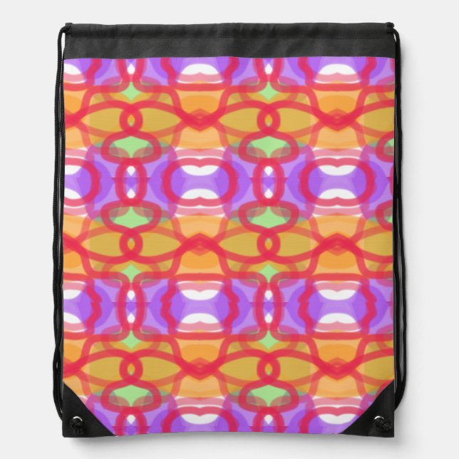 Abstract Pattern Stripe Design Gym Drawstring Bag (Front)