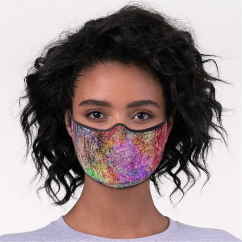 Abstract Pattern Swirls of Pastel Colors Gray Line Premium Face Mask