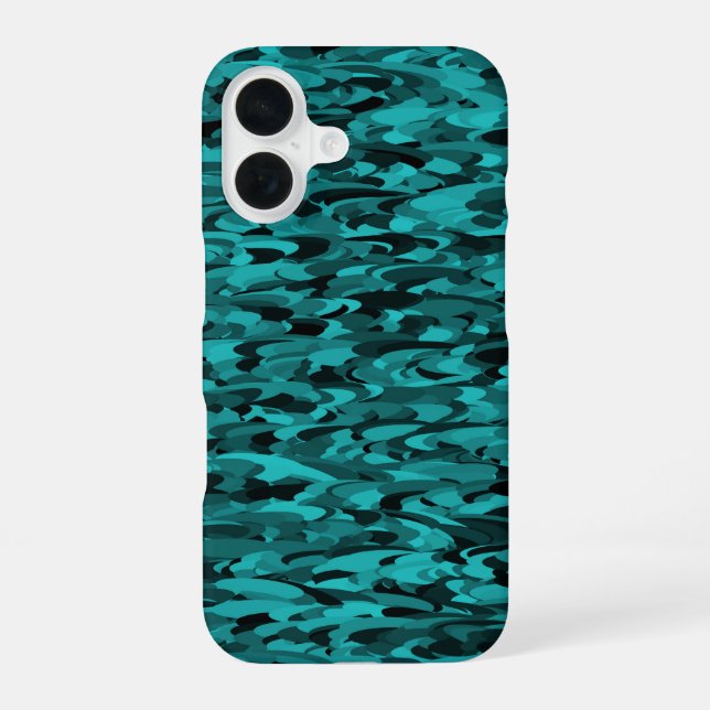 Abstract Pattern Teal Black Iphone Case (Back)