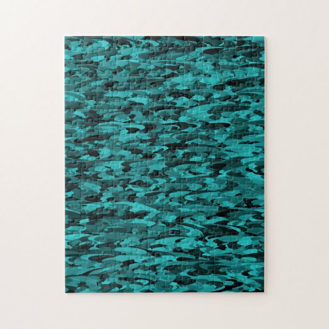 Abstract Pattern Teal Black Jigsaw Puzzle (Vertical)