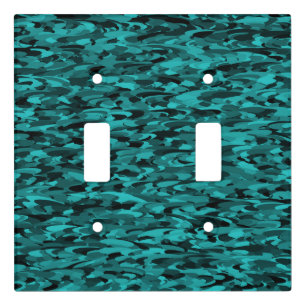 Abstract Pattern Teal Black Light Switch Cover