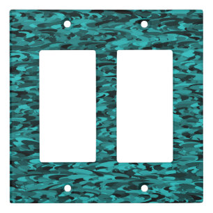 Abstract Pattern Teal Black Light Switch Cover