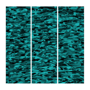 Abstract Pattern Teal Black Triptych