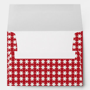 Abstract Pattern White Snow with Red Background Envelope