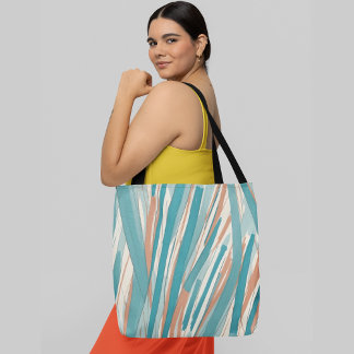 Abstract pattern with diagonal stripes tote bag