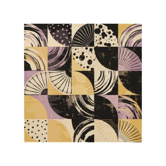 Abstract pattern with diverse shapes. wood wall art (Front)