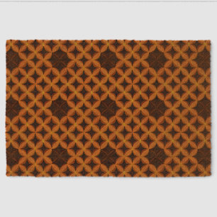 Abstract Pattern with Orange Geometric Petals Fiber Doormat