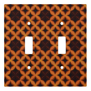 Abstract Pattern with Orange Geometric Petals Light Switch Cover