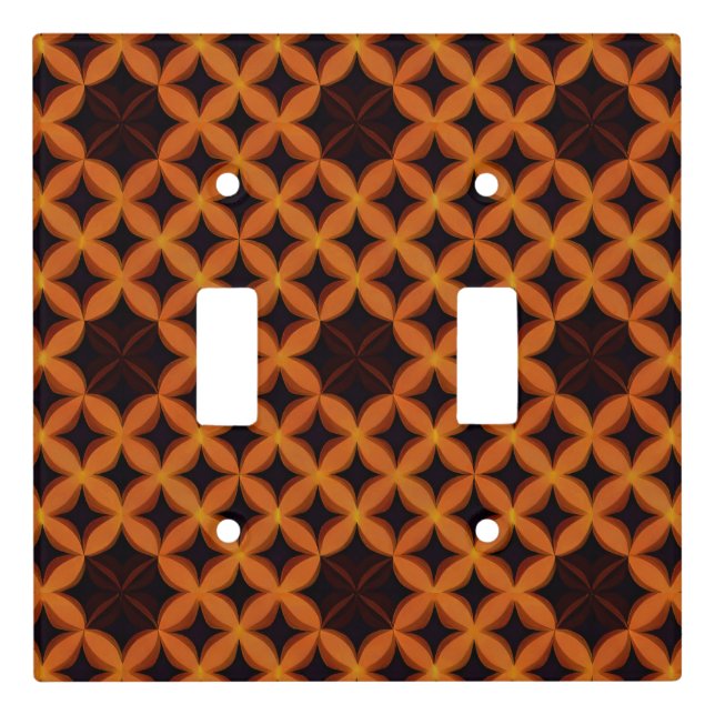 Abstract Pattern with Orange Geometric Petals Light Switch Cover (Front)