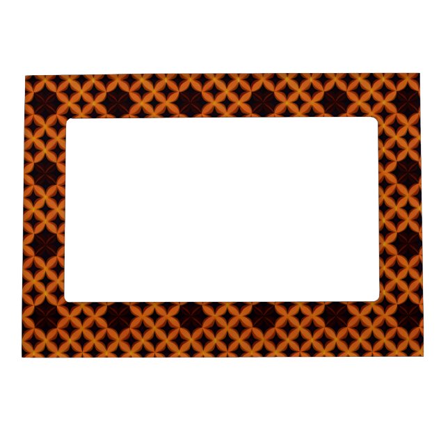 Abstract Pattern with Orange Geometric Petals Magnetic Frame (Front)