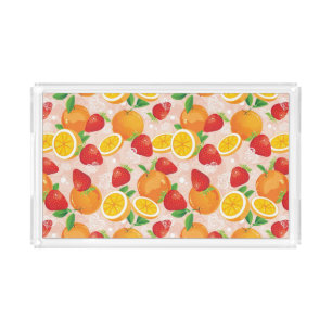 Abstract pattern with strawberry acrylic tray