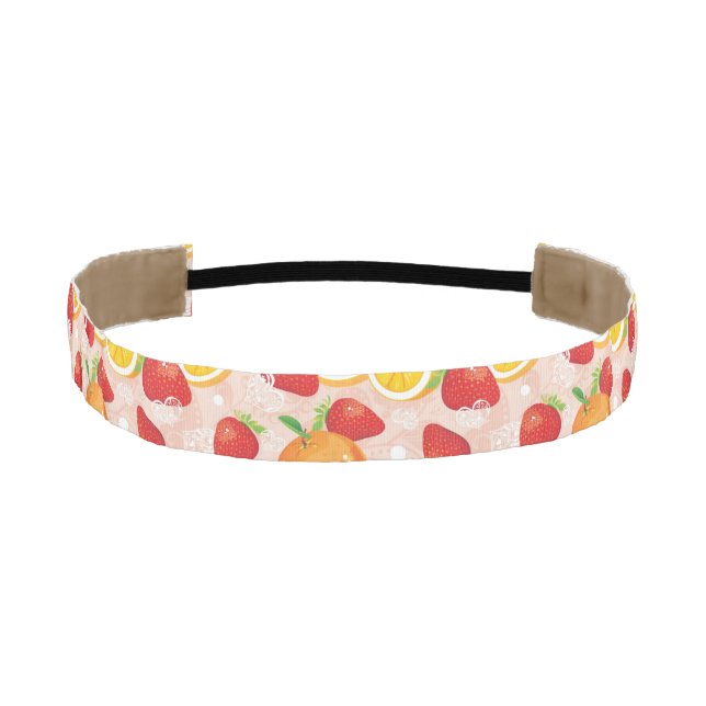 Abstract pattern with strawberry athletic headband (Front)