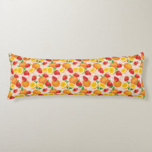 Abstract pattern with strawberry body pillow
