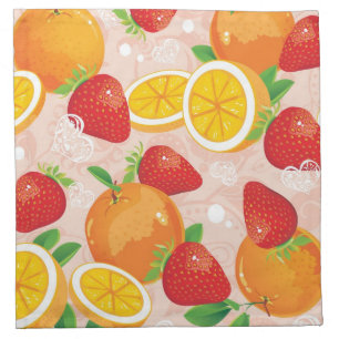 Abstract pattern with strawberry cloth napkin