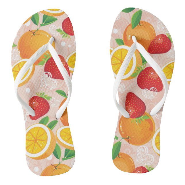 Abstract pattern with strawberry flip flops (Footbed)
