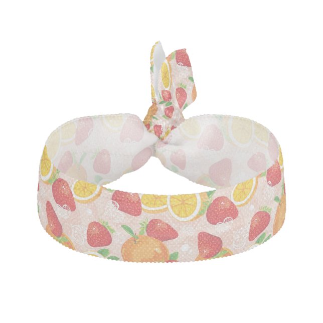 Abstract pattern with strawberry hair tie (Front)