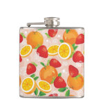 Abstract pattern with strawberry hip flask