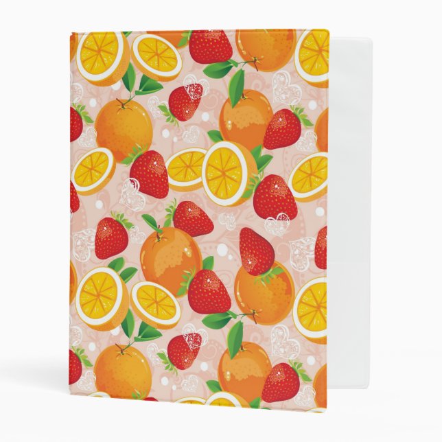 Abstract pattern with strawberry mini binder (Front/Inside)