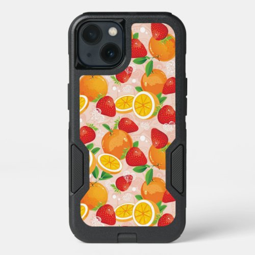 Abstract pattern with strawberry iPhone 13 case