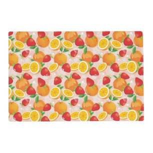 Abstract pattern with strawberry placemat