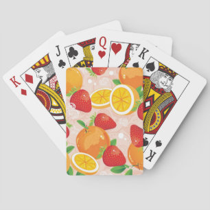 Abstract pattern with strawberry poker cards