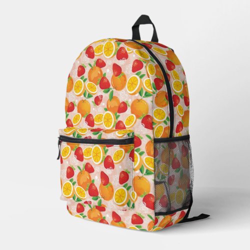 Abstract pattern with strawberry printed backpack