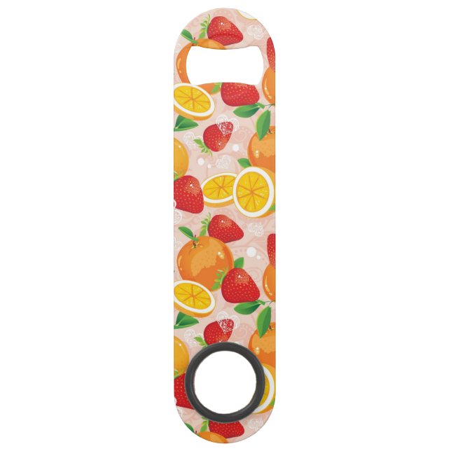 Abstract pattern with strawberry speed bottle opener (Front)