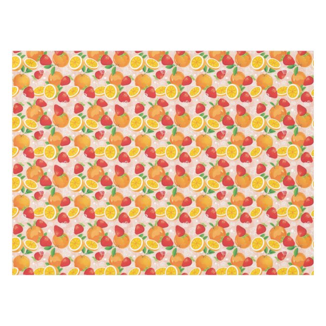 Abstract pattern with strawberry tablecloth (Front (Horizontal))