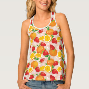 Abstract pattern with strawberry tank top