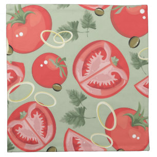 Abstract pattern with tomato cloth napkin