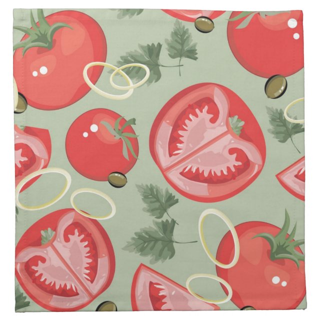 Abstract pattern with tomato cloth napkin (Front)