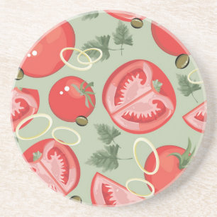 Abstract pattern with tomato drink coaster