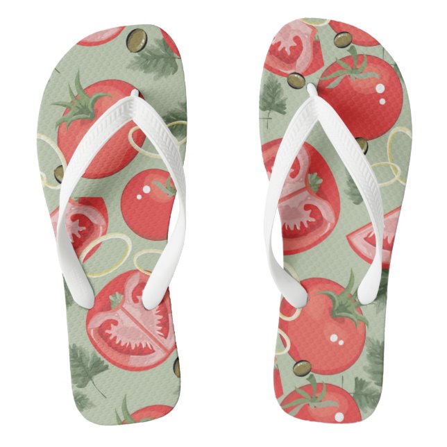Abstract pattern with tomato flip flops (Footbed)