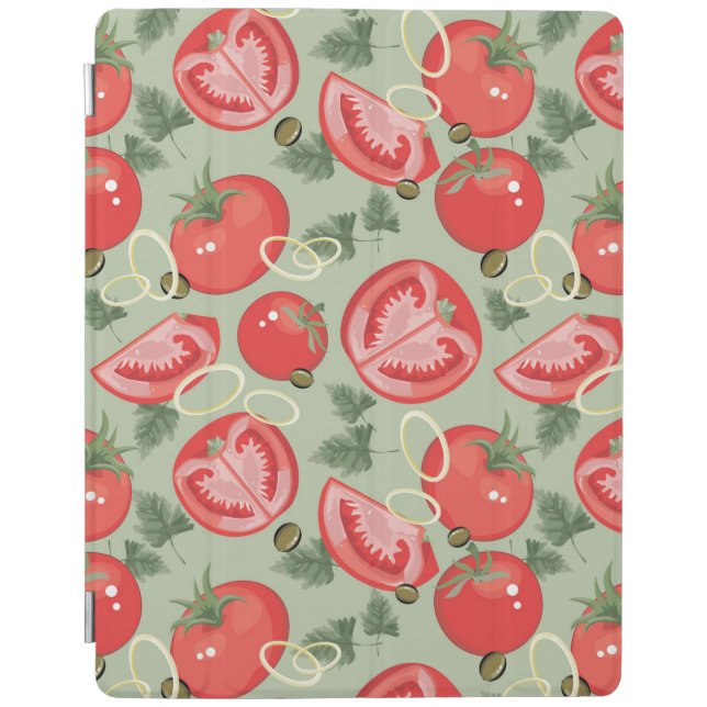 Abstract pattern with tomato iPad smart cover (Front)