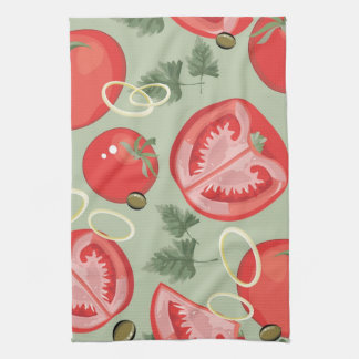 Abstract pattern with tomato kitchen towel