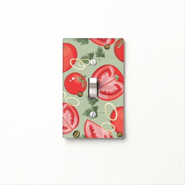 Abstract pattern with tomato light switch cover (In Situ)