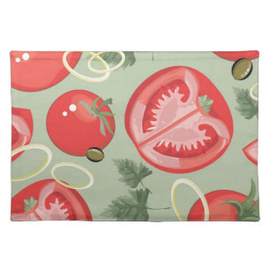 Abstract pattern with tomato placemat