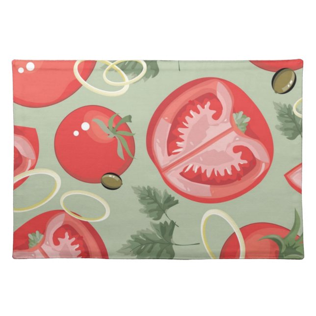 Abstract pattern with tomato placemat (Front)