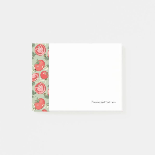 Abstract pattern with tomato post-it notes (Front)