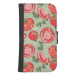 Abstract pattern with tomato samsung s4 wallet case