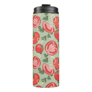 Abstract pattern with tomato thermal tumbler