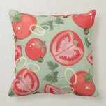 Abstract pattern with tomato throw pillow