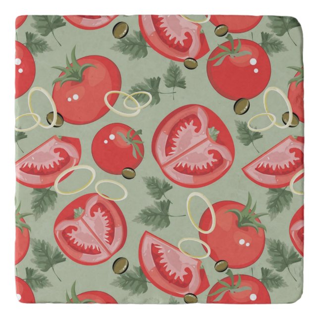 Abstract pattern with tomato trivet (Front)