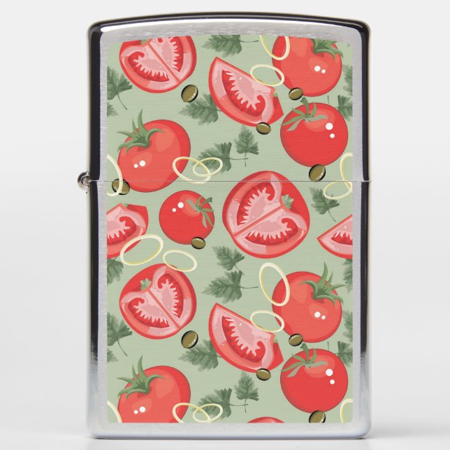 Abstract pattern with tomato zippo lighter (Front)